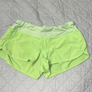 neon green lulu shorts
